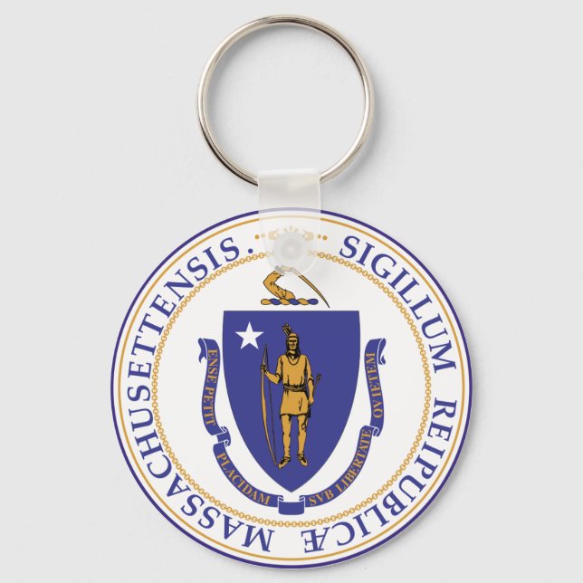 Massachusetts State Seal Keychain Nyckelring (Framsida)