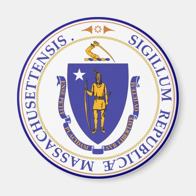 Massachusetts State Seal Magnet (Framsidan)