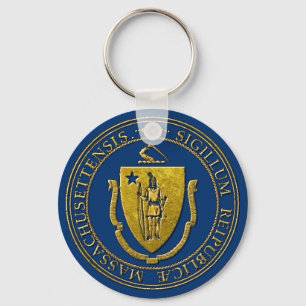 Massachusetts State Seal Nyckelring