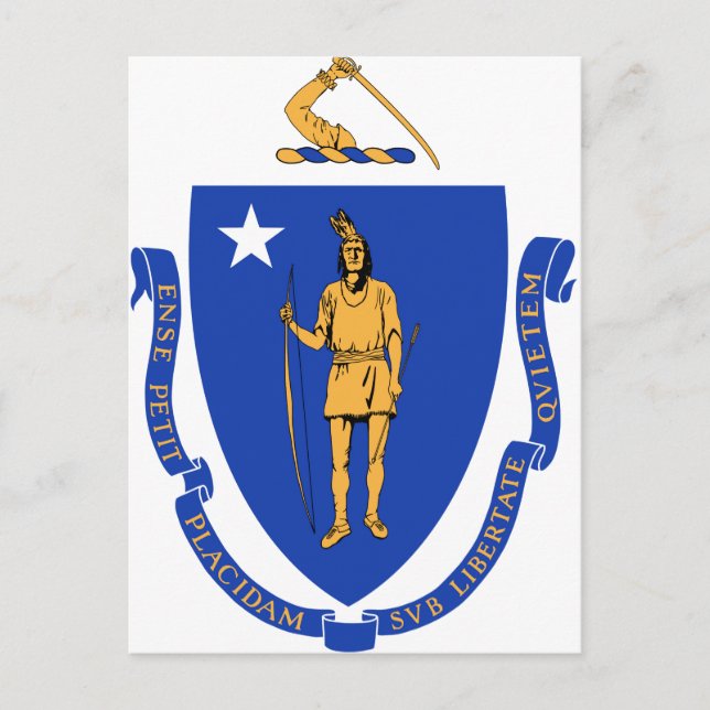 Massachusetts State Seal Vykort (Framsida)