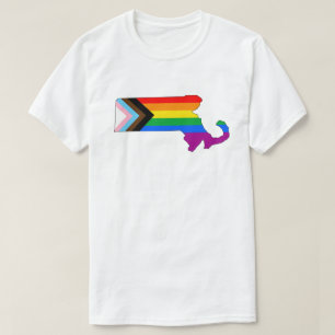 Massachusetts State Stolthet HBTQ Progress Stolthe T Shirt