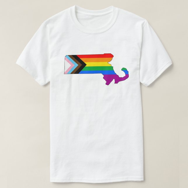 Massachusetts State Stolthet HBTQ Progress Stolthe T Shirt (Design framsida)