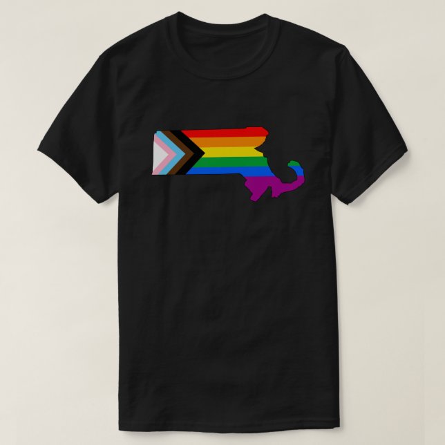 Massachusetts State Stolthet HBTQ Progress Stolthe T Shirt (Design framsida)