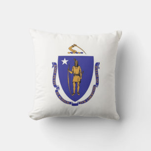 Massachusetts Statlig flagga American MoJo Pillow Kudde