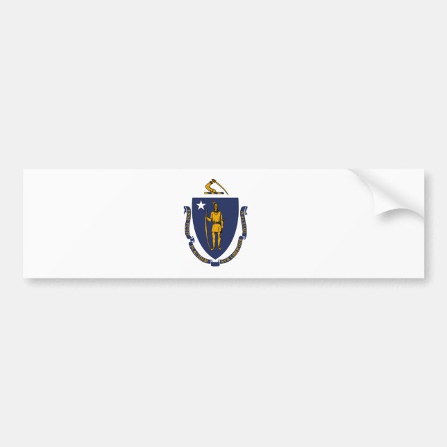 Massachusetts Statlig flagga Bildekal (Framsidan)