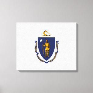 Massachusetts Statlig flagga Design Canvastryck