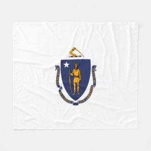 Massachusetts Statlig flagga Design Fleecefilt
