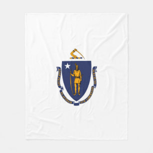 Massachusetts Statlig flagga Design Fleecefilt