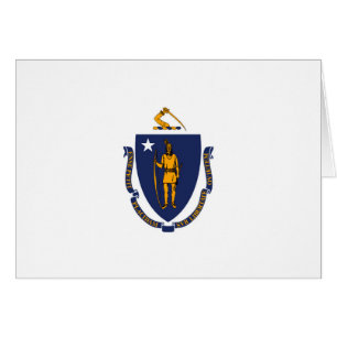 Massachusetts Statlig flagga Design Hälsningskort