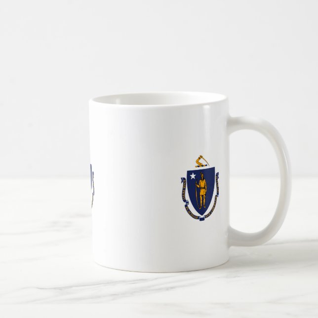 Massachusetts Statlig flagga Design Kaffemugg (Höger)
