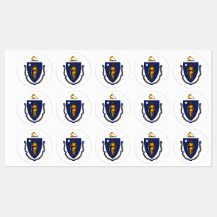 Massachusetts Statlig flagga Design Klistermärke