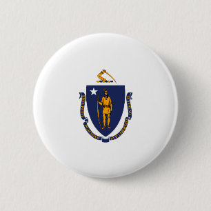 Massachusetts Statlig flagga Design Knapp