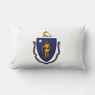 Massachusetts Statlig flagga Design Lumbarkudde