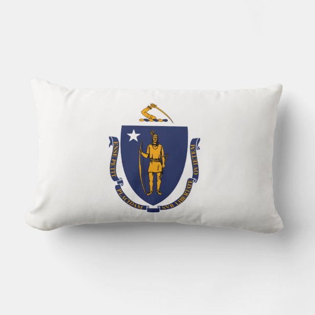 Massachusetts Statlig flagga Design Lumbarkudde (Framsida)