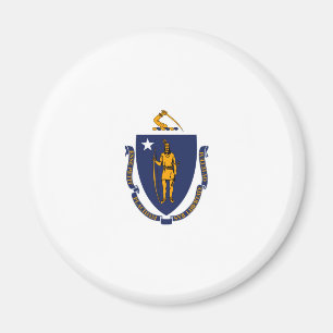 Massachusetts Statlig flagga Design Magnet
