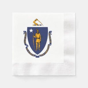 Massachusetts Statlig flagga Design Pappersservett