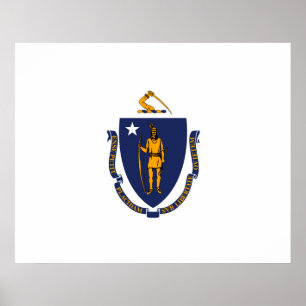 Massachusetts Statlig flagga Design Poster