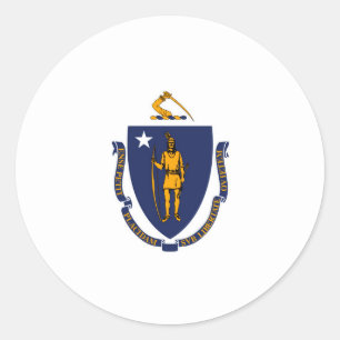 Massachusetts Statlig flagga Design Runt Klistermärke