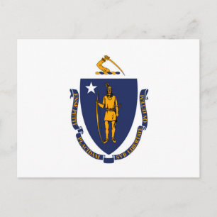 Massachusetts Statlig flagga Design Vykort