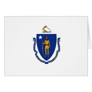 Massachusetts statlig flagga hälsningskort