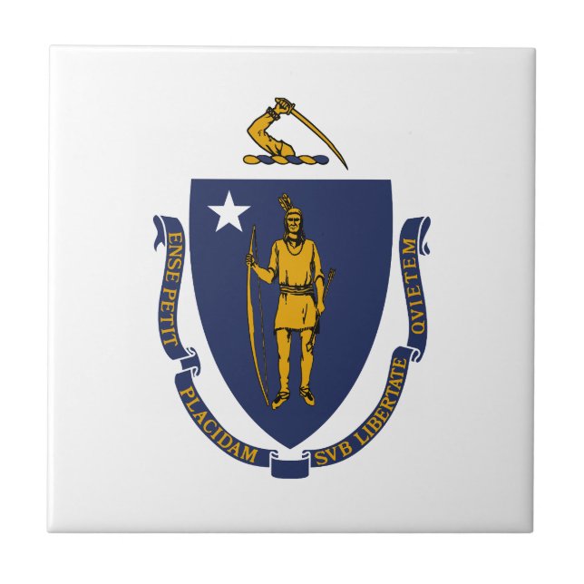 Massachusetts Statlig flagga Kakelplatta (Framsidan)