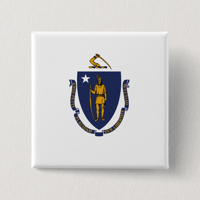 Massachusetts Statlig flagga Knapp (Framsida)