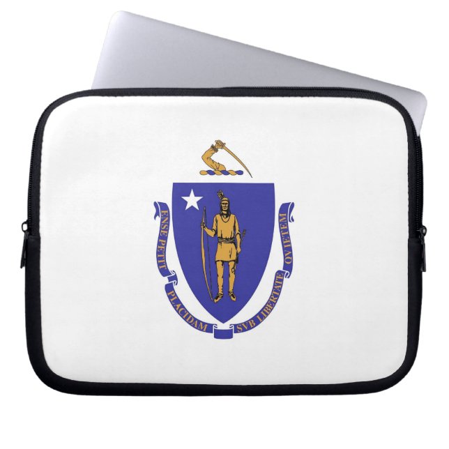 Massachusetts Statlig flagga Laptop sleeve (Framsidan)