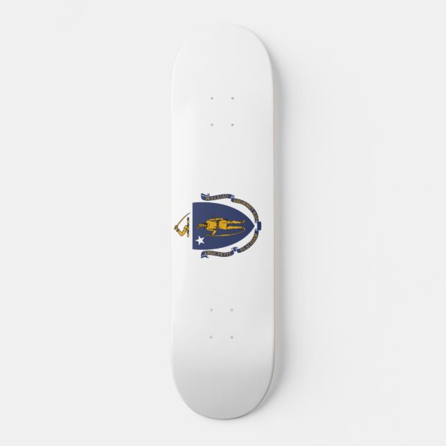 Massachusetts Statlig flagga Mini Skateboard Bräda 18,5 Cm (Framsida)