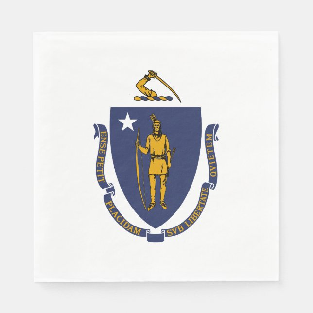 Massachusetts Statlig flagga Pappersservett (Framsidan)