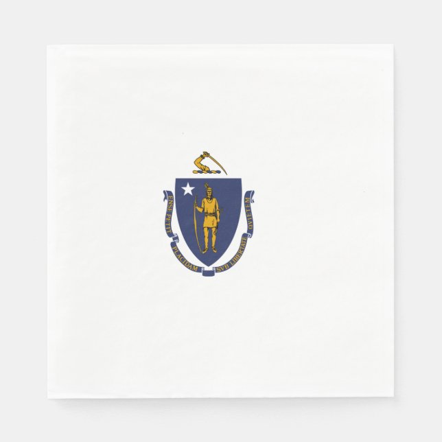 Massachusetts Statlig flagga Pappersservett (Framsidan)