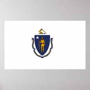 Massachusetts Statlig flagga Poster