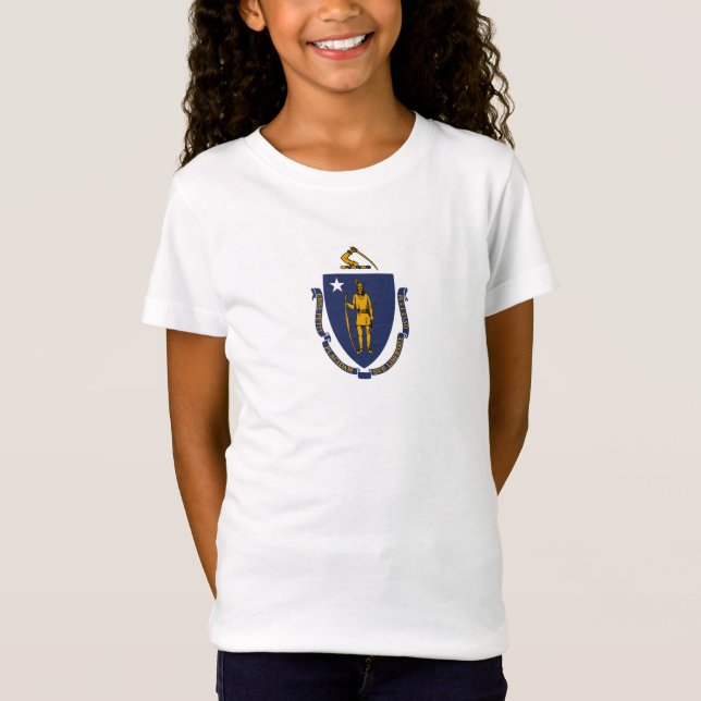 Massachusetts Statlig flagga T Shirt (Framsida)