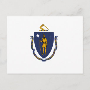 Massachusetts Statlig flagga Vykort