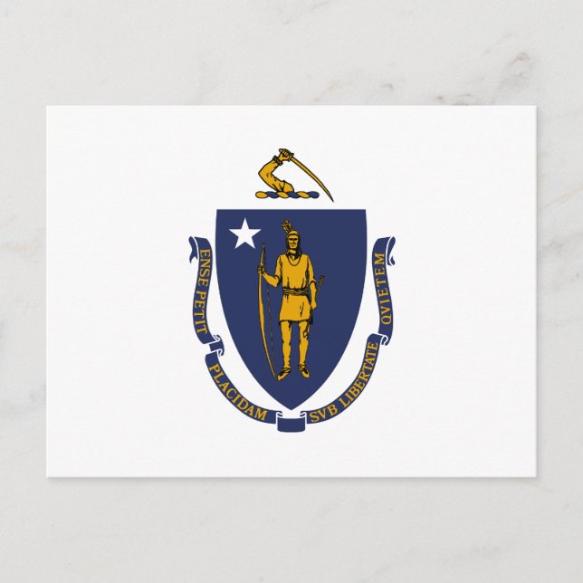 Massachusetts Statlig flagga Vykort (Framsida)