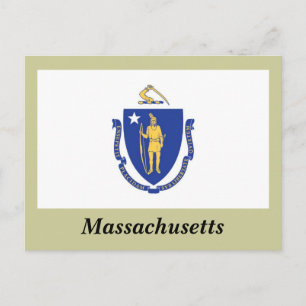 Massachusetts Statlig flagga Vykort