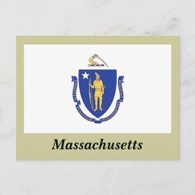 Massachusetts Statlig flagga Vykort (Framsida)