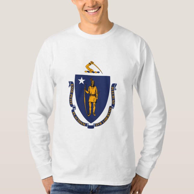 Massachusetts statlig flaggadesign tee shirt (Framsida)