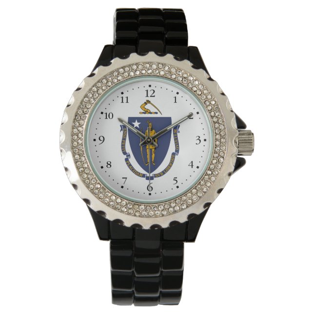 Massachusetts statsflagga armbandsur (Framsida)