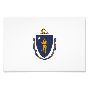 Massachusetts statsflagga fototryck