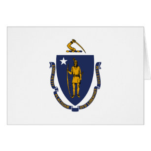 Massachusetts statsflagga hälsningskort