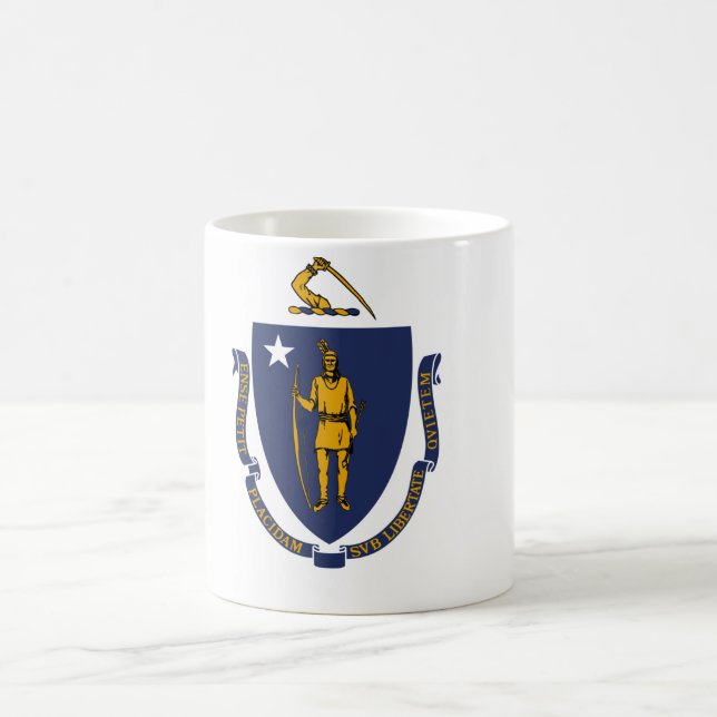 Massachusetts statsflagga kaffemugg (Center)