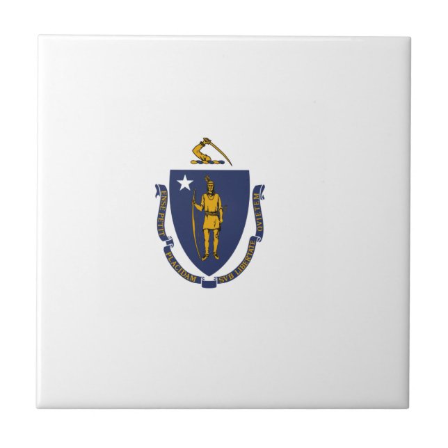 Massachusetts statsflagga kakelplatta (Framsidan)