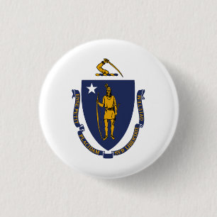 Massachusetts statsflagga knapp