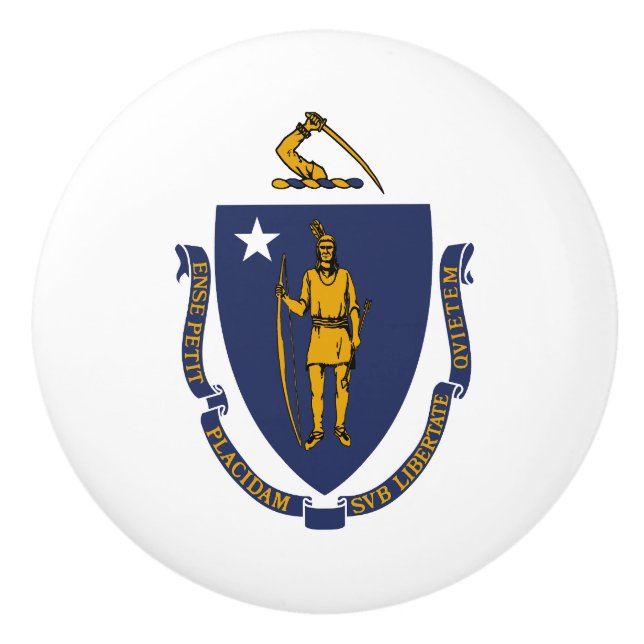 Massachusetts statsflagga knopp (Framsidan)