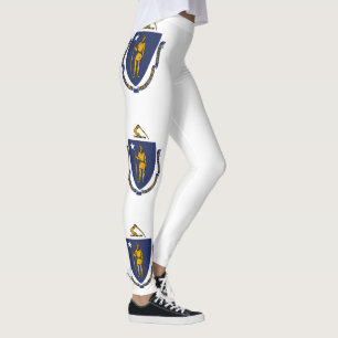Massachusetts statsflagga leggings