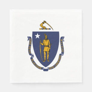 Massachusetts statsflagga pappersservett