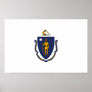 Massachusetts statsflagga poster