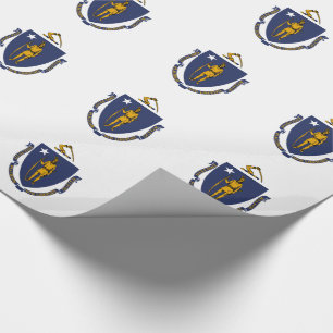 Massachusetts statsflagga presentpapper