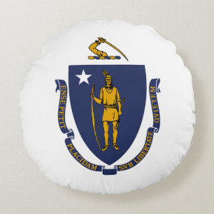 Massachusetts statsflagga rund kudde