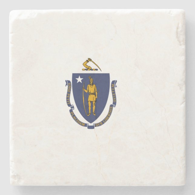 Massachusetts statsflagga stenunderlägg (Framsidan)